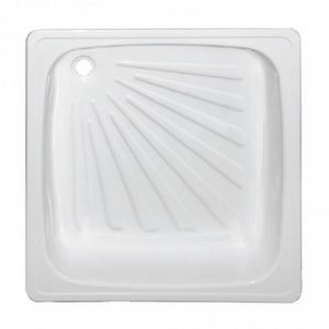 Поддон сталь квадрат эмалированный 800х800х180мм белый (упаковка 60 штук) рифленый без сифона White Wave (Караганда)